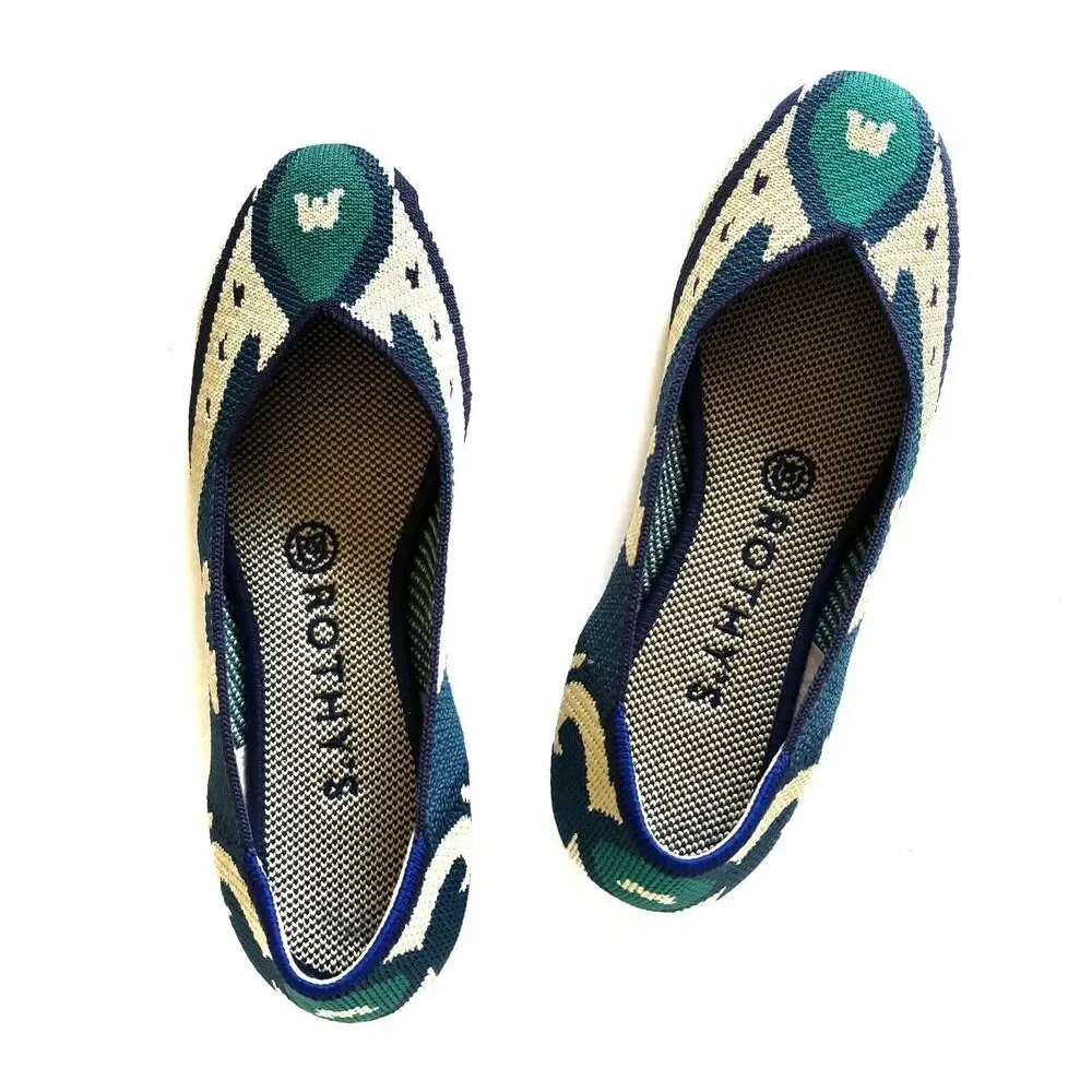 ROTHY'S The Flat eco friendly sustainable shoes Moroccan Blue Size 6.5 Retired - Picture 2 of 8